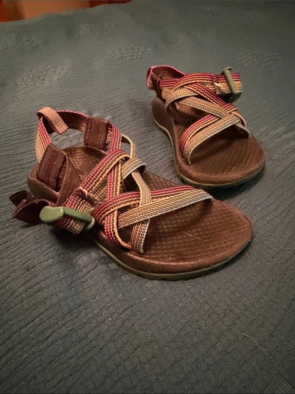 Chaco Kids Brown Sandals with Multicolor Straps